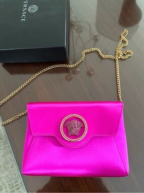 ⭐️Versace Pink Satin Medusa Crossbody Bag